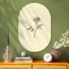 Illustratie - Zwart - Roos Wandcirkel Ovaal Glas middel -sfeer2