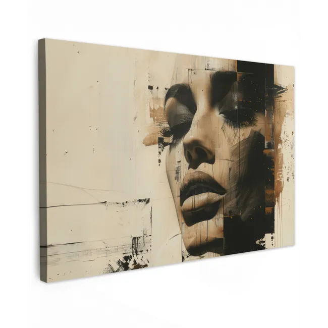 Vrouw - Kunst - Modern - Beige canvas 2cm klein -z3d