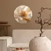 Close up - Pioenroos - Wit Wandcirkel plexiglas klein -sfeer1