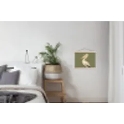Pelikaan - Wit - Vogel - Klassiek - Natuur textielposter latten blank klein -woonkamer