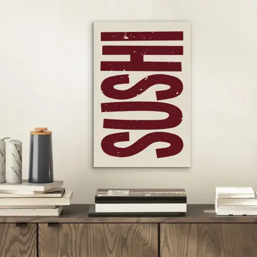 Sushi - Rood - Japandi - Decoratie aluminium wit klein -sfeer1