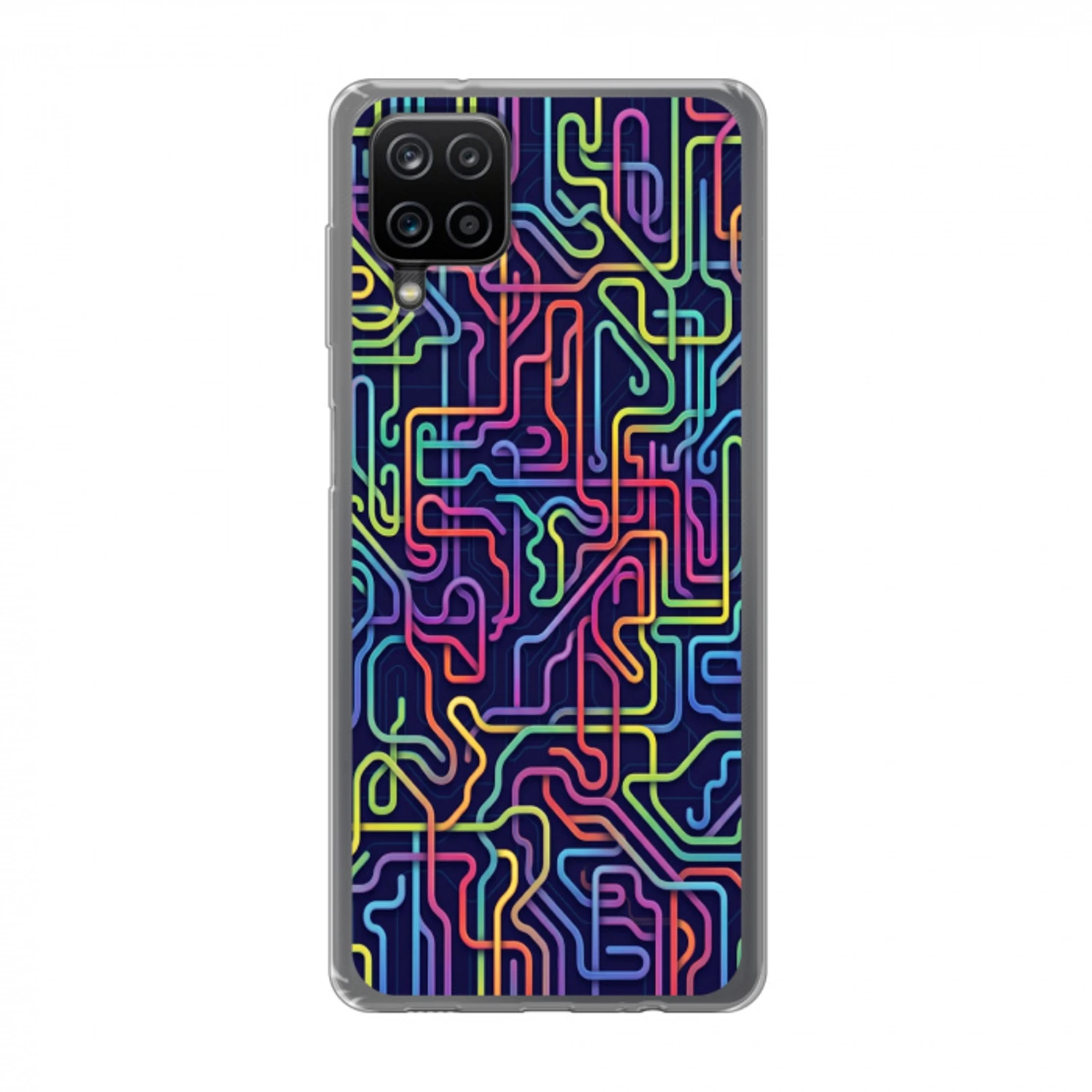 Retro - Abstract - Neon Telefoonhoesje Samsung Galaxy A12 klein -3d