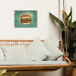 Hamburger - Illustratie - Sla - Kaas tuinposter los doek klein -sfeer7