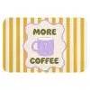 More coffee - Geel - Paars - Strepen - Mok Badmat klein -3d