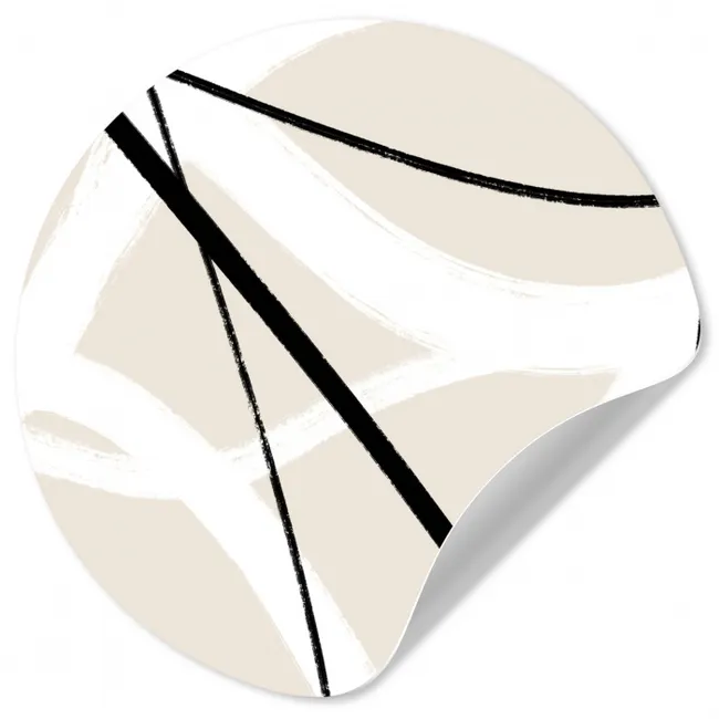 Lijn - Abstract - Minimalisme - Pastel Wandcirkel behangsticker klein -3d