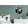 Gezicht - Vrouw - Zwart - Abstract Wandcirkel aluminium klein -slaapkamer