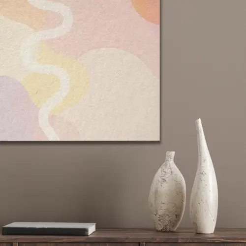 Golvende vormen - Abstract - pastel PET vilt klein -sfeer6_closeup