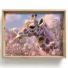 Giraffe - Bloemen - Roze Dienblad Rechthoek middel -z3d_shopping