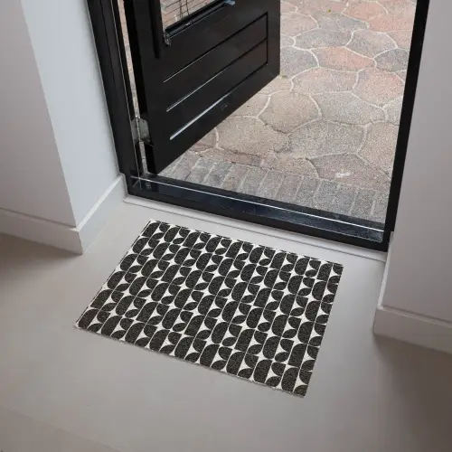 Modern - Geometrisch - Zwart Deurmat klein 898 -sfeer5