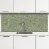Subtiel - Geometrisch - Goud - Groen keuken achterwand 2 middel 871 -3d