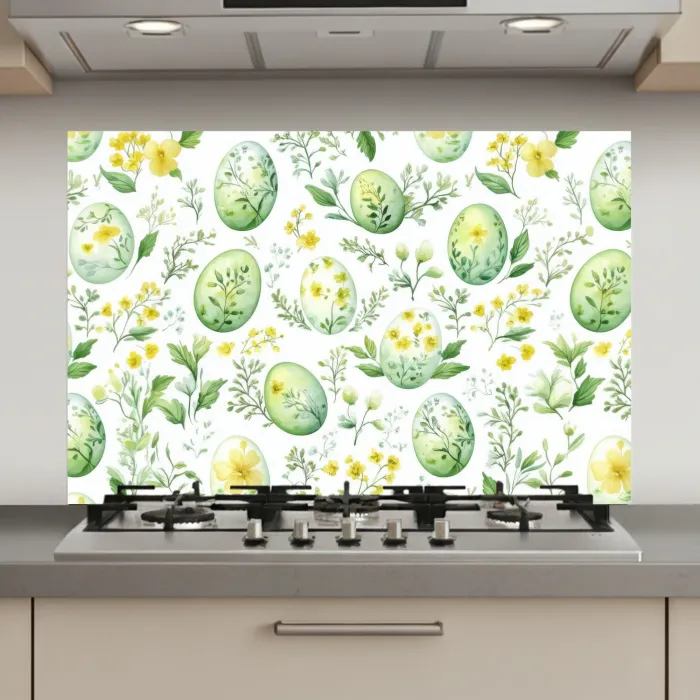 Patroon - Groen - Eieren keuken achterwand spatscherm klein -3d_website