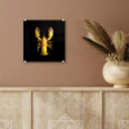 Kreeft - Geel - Stippen - Effen plexiglas 5mm klein -sfeer5