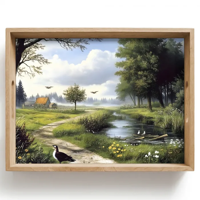 Zandpad - Groen landschap - Water Dienblad Rechthoek middel -z3d_shopping