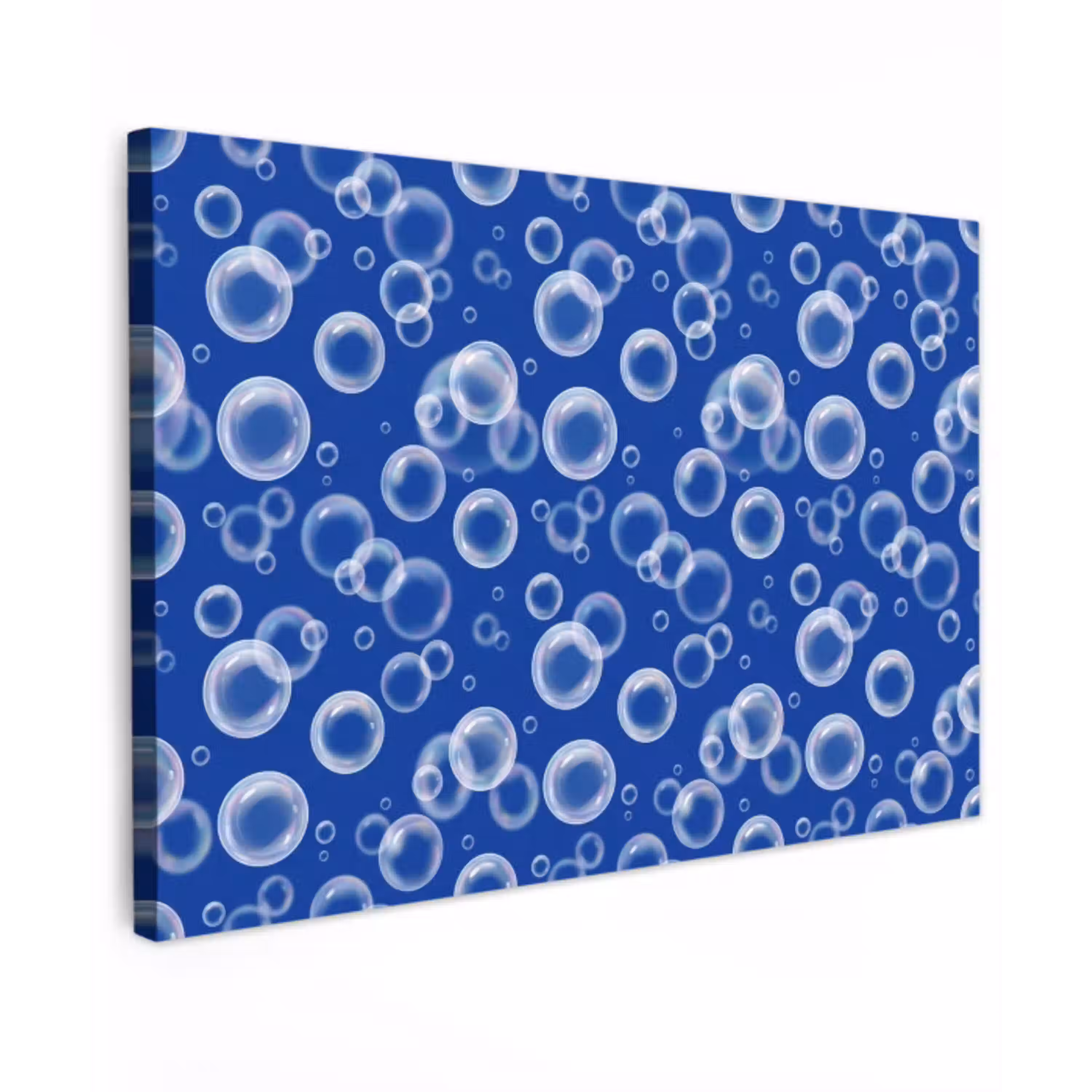 Bubbels - Patroon - Blauw canvas 2cm klein -z3d