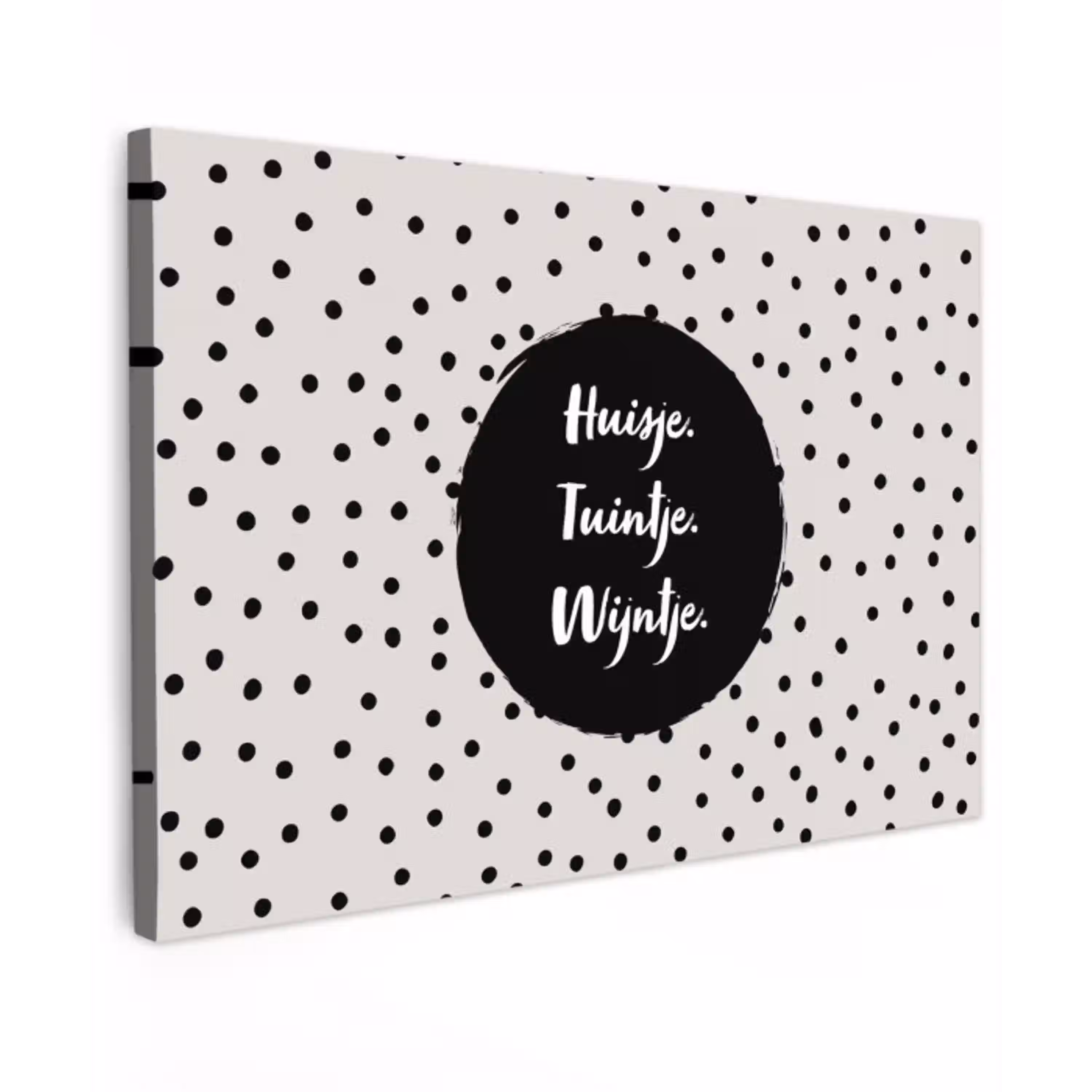 Huisje. Tuintje. Wijntje - Quotes - Tekst - Wijn - Tuin Tuinposter op houten frame 2 cm dik klein -3d