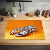 Kreeft - Delftsblauw - Schild - Stoer - Oranje Inductie beschermer vinyl 3mm klein -sfeer5