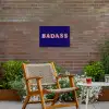 Badass - Panterpint - Schaduw - Roze Tuinposter op houten frame 2 cm dik klein -sfeer3