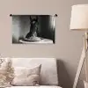 Paard - Bord - Pasta - Tafelkleed - Zwart Wit - Dieren Wandkleed katoen klein -sfeer4