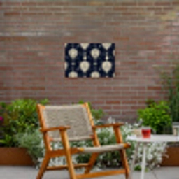 Luchtballonnen - Wolken - Patroon - Donkerblauw Tuinposter op houten frame 2 cm dik klein 845 -sfeer3