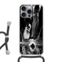 Hardloopschoenen - Rennen - Druppels - Zwart Hoesje iPhone 16 Pro Max met koord klein -3d