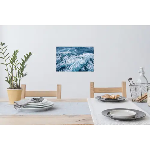 Golven - Oceaan - Blauw Muursticker klein -eettafel