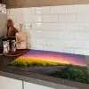 Bloemen - Weg - Lucht - Geel - Paars - Zonsondergang - Natuur Inductie beschermer vinyl 3mm klein -sfeer3