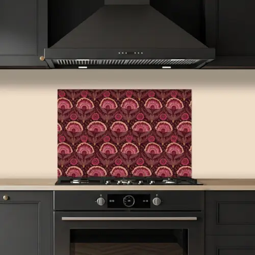 Antiek - Bloemen - Kleurrijk keuken achterwand spatscherm klein 900 -sfeer1