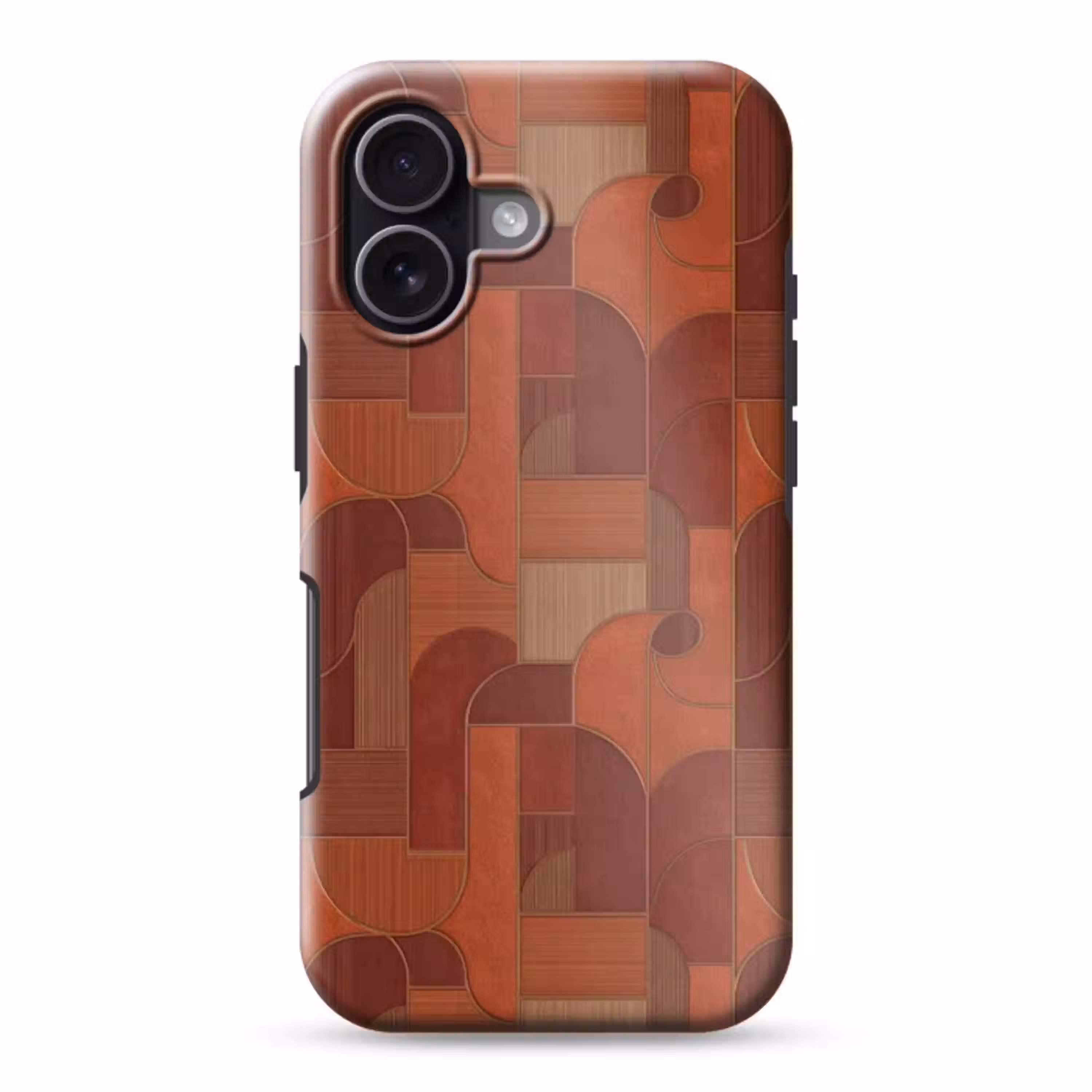 Geometrisch - Abstract - Textuur - Bruin Toughcase MagSafe Apple iPhone 17 klein 1017 -3d