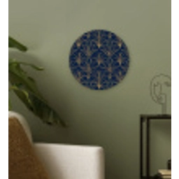 Deco - Waaier - Blauw Wandcirkel kunststof plaat 5mm dik klein 188 -sfeer3
