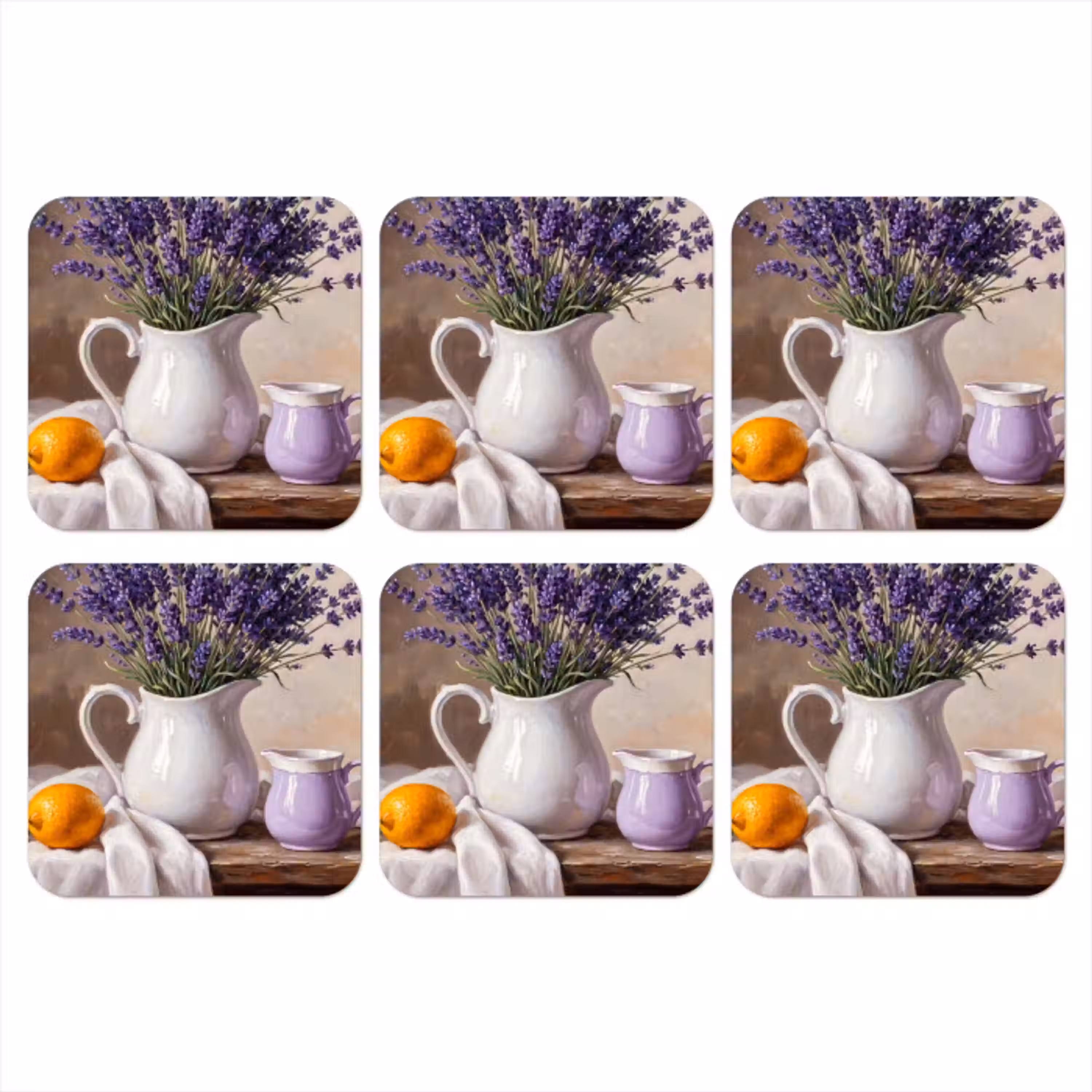 Bloemen - Stilleven - Paars onderzetter kurk middel -3d