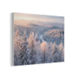 Bos - Bergen - Goud - Winter - Warm PET vilt klein -3d