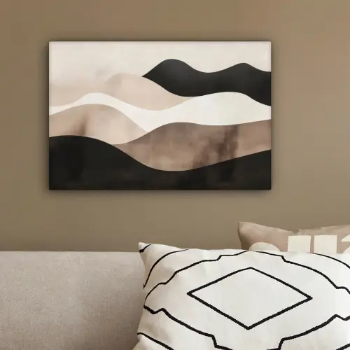 Abstract - Landschap - Golven - Crèmekleur canvas 2cm klein -sfeer3