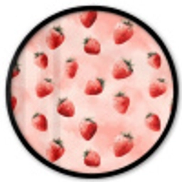 Aardbei - Patroon - Roze Fotolijst rond zonder passe partout klein 856 -3d