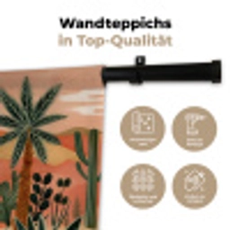 Tijger - Palmen - Cactus - Oranje Wandkleed katoen klein -tsfeer2_DE