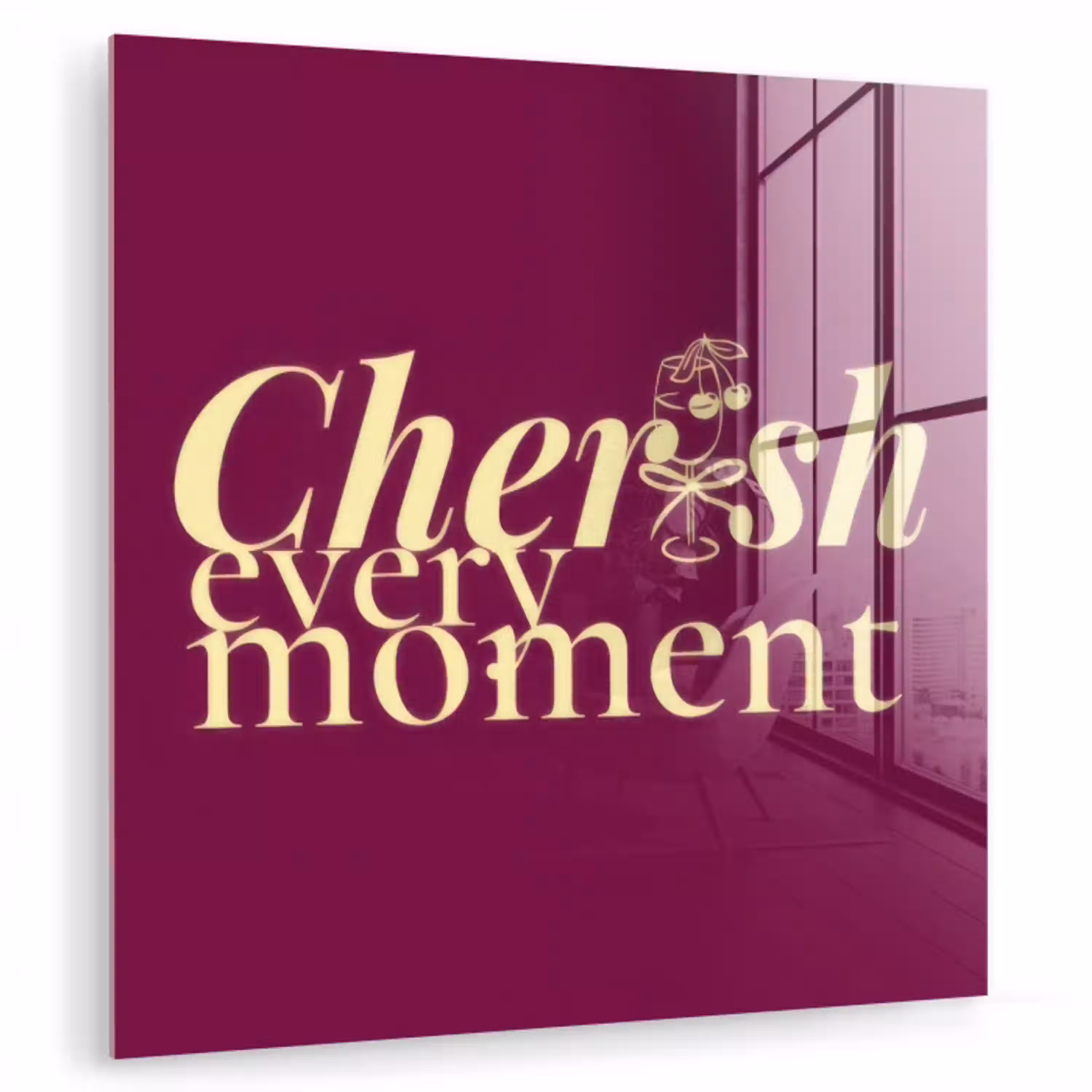 Cherish every moment - Cocktailglas - Bordeaux plexiglas 5mm klein -zzzproduct_nieuw