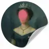 Kroon - Roze druipend verf - Portret Wandcirkel behangsticker klein -3d