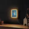 Vogel - Decoratie - Ijsvogel - Blauw Light Box met kabel (Wandlamp) klein -sfeer1