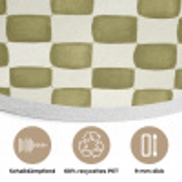 Schaak - Patroon - Groen Akoestische PET Vilt - Rond klein 838 -closeup_DE