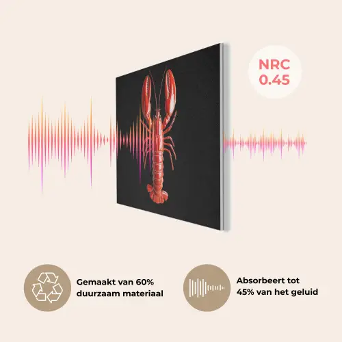 Kreeft - Glossier Rood - Zwart PET vilt klein -USP_NL