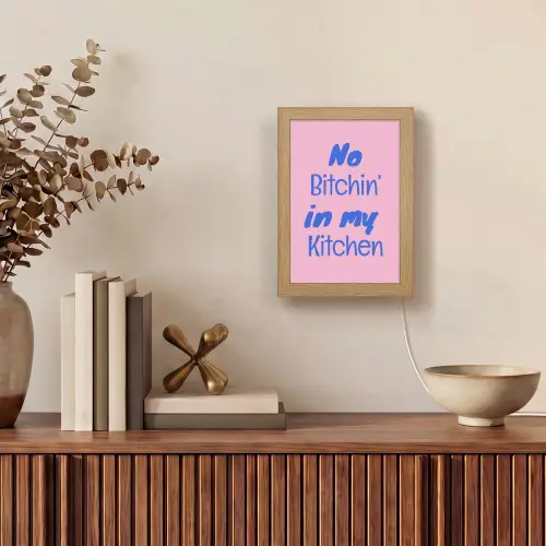 Quote - Blauw - Lettertype - Keuken Light Box met kabel (Tafellamp) klein -sfeer2