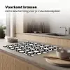 Zwart - Wit - Geometrisch - Patroon Inductie beschermer vinyl 3mm klein 276 -sfeer1