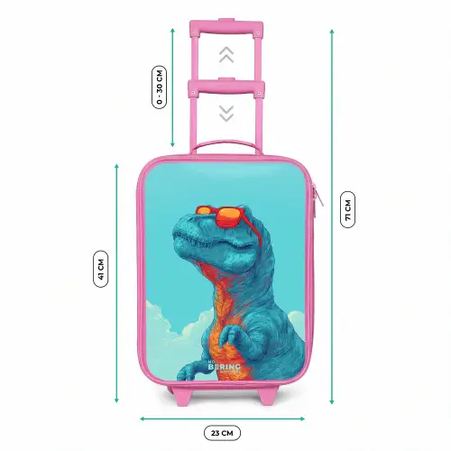 Dino met zonnebril Kinderkoffer - Roze klein -productfoto_formaten