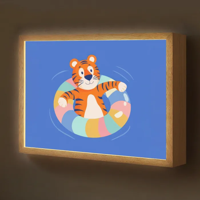 Tijger - Zwemband - Water Light Box met batterij (Wandlamp kind) middel -z3d_website