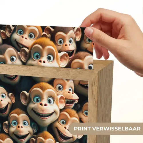 Aap - Dieren - Bruin - Design - Meiden - Jongens Light Box met kabel (Kinderlampje) klein -USP_websiteprintNL