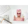 Vrouw - Roze - Wijn - Zonnebril muismat rubber klein -witbureau
