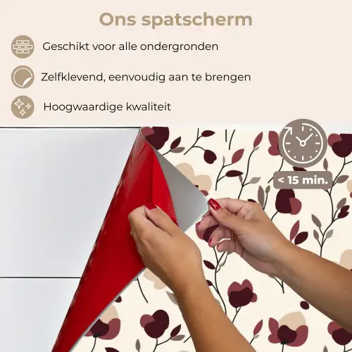 Bloemen - Botanisch - Bordeaux keuken achterwand spatscherm klein 900 -spatscherm_NL