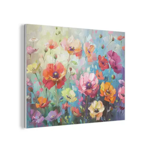 Bloemen - Kleurrijk - Waterverf - Natuur - Zomer PET vilt klein -3d