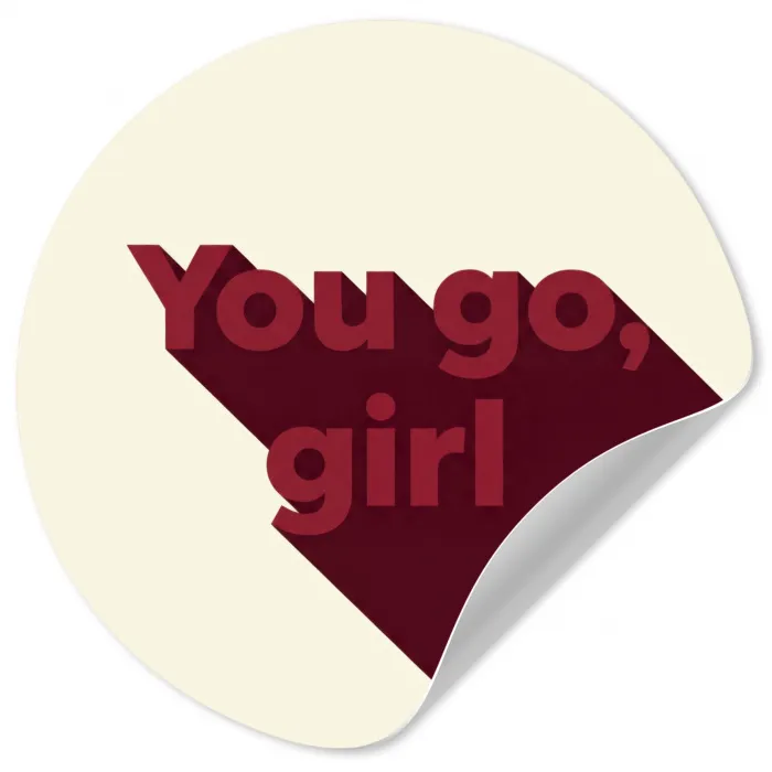 you go girl - 3D - Rood Wandcirkel behangsticker klein -3d