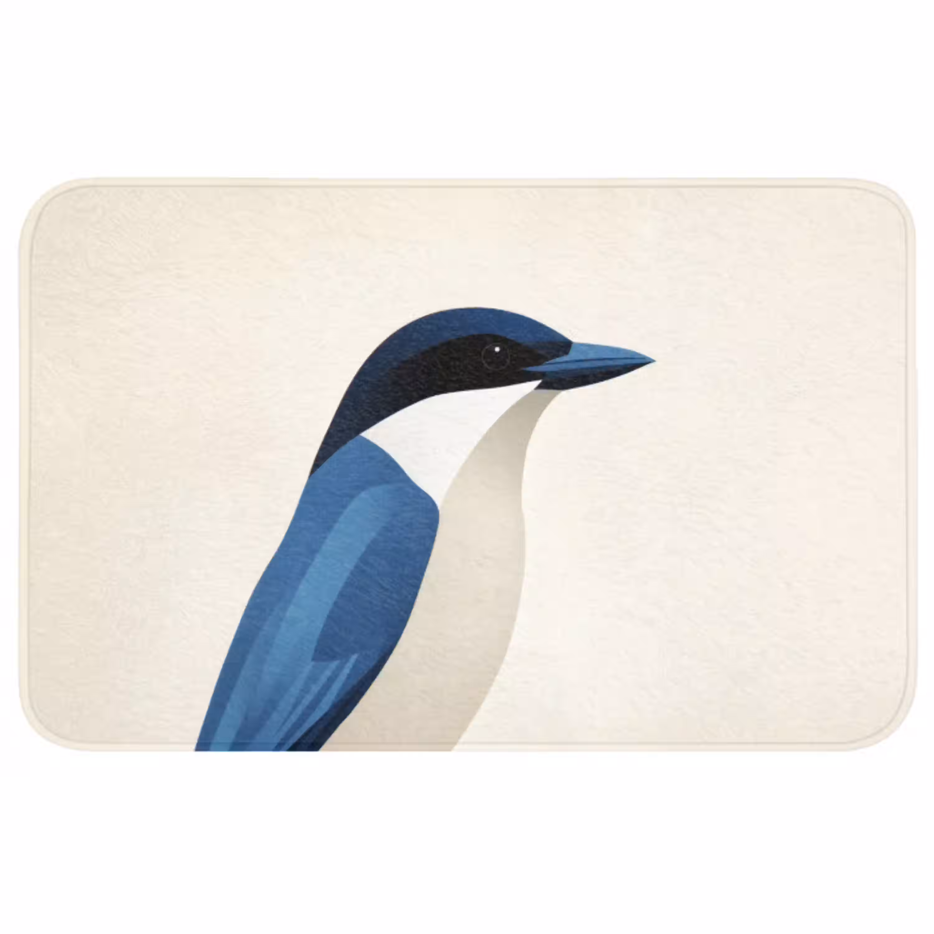 Illustratie - Blauw - Vogel WCmat middel -3d