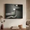 Champagnefles - Glas - Minimalistisch - Spetters Textielframe zwart klein -sfeer3